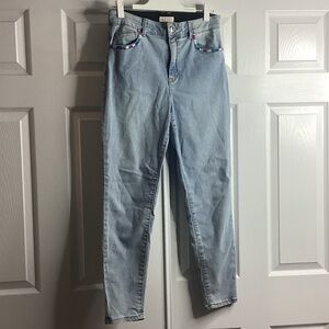 Knox Rose Light Blue Women's Jeans 10 Stretch Waist Color Pop